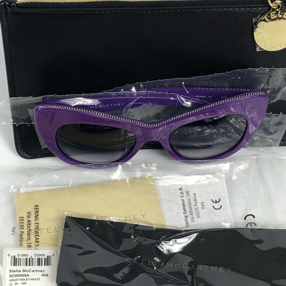 Stella McCartney Purple Oversized Cat Eye Sunglasses
